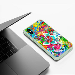 Чехол iPhone XS Max матовый ЯРКИЕ КРАСКИ, цвет: 3D-салатовый — фото 2