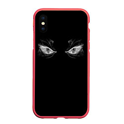 Чехол iPhone XS Max матовый Smoke Eyes, цвет: 3D-красный