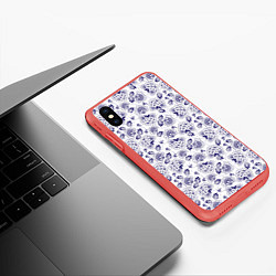 Чехол iPhone XS Max матовый Узор, цвет: 3D-красный — фото 2