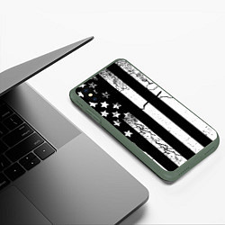 Чехол iPhone XS Max матовый ЗВЕЗДНО-ПОЛОСАТЫЙ, цвет: 3D-темно-зеленый — фото 2