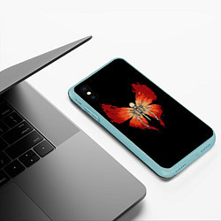 Чехол iPhone XS Max матовый Butterfly Skeleton, цвет: 3D-мятный — фото 2