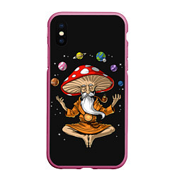 Чехол iPhone XS Max матовый Космический Гриб Волшебник, цвет: 3D-малиновый