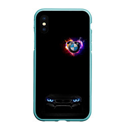 Чехол iPhone XS Max матовый BMW Car, цвет: 3D-мятный