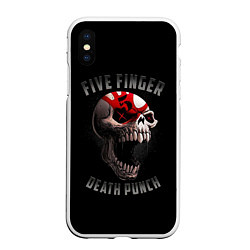 Чехол iPhone XS Max матовый Five Finger Death Punch 5FDP, цвет: 3D-белый