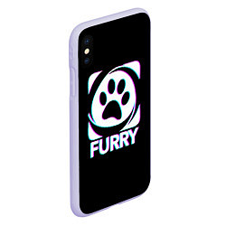 Чехол iPhone XS Max матовый Furry, цвет: 3D-светло-сиреневый — фото 2