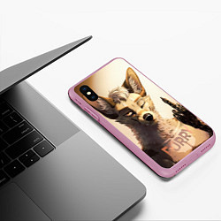 Чехол iPhone XS Max матовый Furry jackal, цвет: 3D-розовый — фото 2