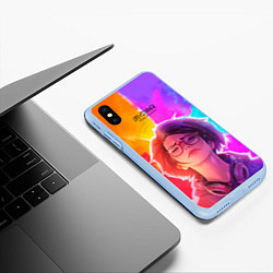 Чехол iPhone XS Max матовый Life Is StrangeTrue Colors, цвет: 3D-голубой — фото 2