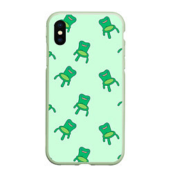 Чехол iPhone XS Max матовый Froggy crossing, цвет: 3D-салатовый