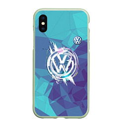 Чехол iPhone XS Max матовый VOLKSWAGEN, цвет: 3D-салатовый