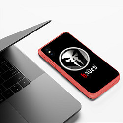 Чехол iPhone XS Max матовый Hades, цвет: 3D-красный — фото 2