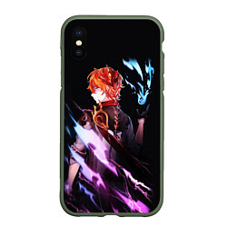 Чехол iPhone XS Max матовый ТАРТАЛЬЯ - GENSHIN IMPACT NEON