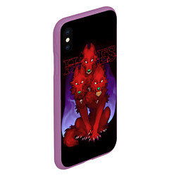 Чехол iPhone XS Max матовый Hades wolf, цвет: 3D-фиолетовый — фото 2