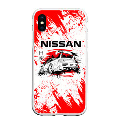 Чехол iPhone XS Max матовый Nissan, цвет: 3D-белый