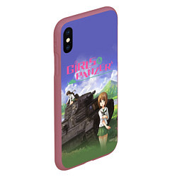 Чехол iPhone XS Max матовый Девушки и танки Girls und Panzer Z, цвет: 3D-малиновый — фото 2