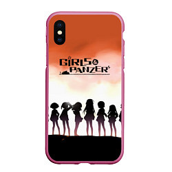 Чехол iPhone XS Max матовый Girls und Panzer Poster Z, цвет: 3D-малиновый