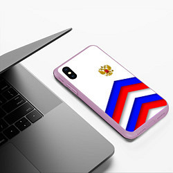 Чехол iPhone XS Max матовый РОССИЯ ФОРМА АБСТРАКТНЫЙ, цвет: 3D-сиреневый — фото 2