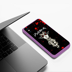 Чехол iPhone XS Max матовый Загред Чёрный Клевер, цвет: 3D-фиолетовый — фото 2