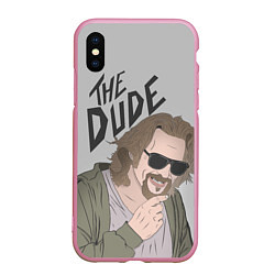 Чехол iPhone XS Max матовый The Dude, цвет: 3D-розовый