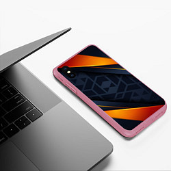 Чехол iPhone XS Max матовый BLACK ORANGE, цвет: 3D-малиновый — фото 2