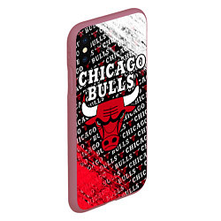 Чехол iPhone XS Max матовый CHICAGO BULLS 6, цвет: 3D-малиновый — фото 2
