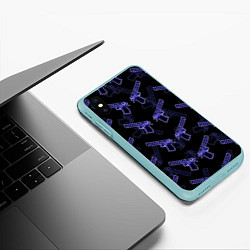 Чехол iPhone XS Max матовый Desert Eagle, цвет: 3D-мятный — фото 2