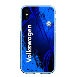 Чехол iPhone XS Max матовый Volkswagen, цвет: 3D-голубой