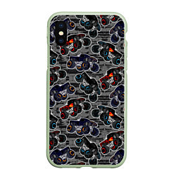 Чехол iPhone XS Max матовый Джипы, цвет: 3D-салатовый