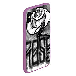Чехол iPhone XS Max матовый Терновая роза, цвет: 3D-фиолетовый — фото 2