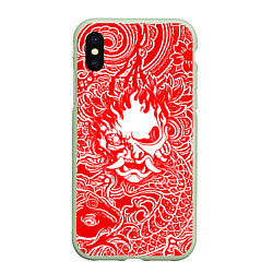 Чехол iPhone XS Max матовый Samurai, цвет: 3D-салатовый