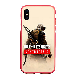 Чехол iPhone XS Max матовый Sniper Ghost Warrior Contracts, цвет: 3D-красный