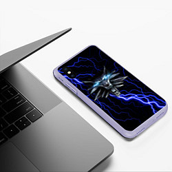 Чехол iPhone XS Max матовый THE WITCHER МОЛНИЯ BLUE, цвет: 3D-светло-сиреневый — фото 2