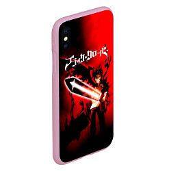 Чехол iPhone XS Max матовый Чёрный Аста красный туман, цвет: 3D-розовый — фото 2