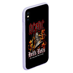 Чехол iPhone XS Max матовый ACDC Hells Bells, цвет: 3D-светло-сиреневый — фото 2