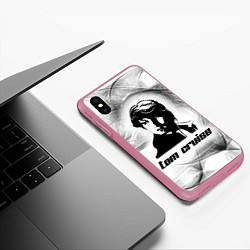 Чехол iPhone XS Max матовый Tom Cruise famous actor, цвет: 3D-малиновый — фото 2
