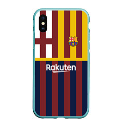 Чехол iPhone XS Max матовый BARCELONA FC БАРСЕЛОНА ФК BARCA, цвет: 3D-мятный