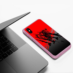 Чехол iPhone XS Max матовый Славянские символы, цвет: 3D-розовый — фото 2