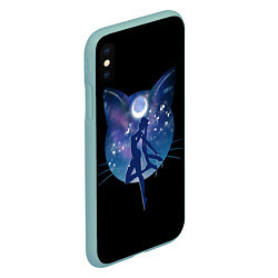 Чехол iPhone XS Max матовый Sailor Moon силуэт, цвет: 3D-мятный — фото 2