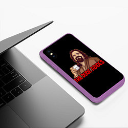 Чехол iPhone XS Max матовый The Dude Abides Lebowski, цвет: 3D-фиолетовый — фото 2