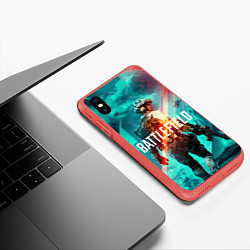 Чехол iPhone XS Max матовый Battlefield 2042, цвет: 3D-красный — фото 2