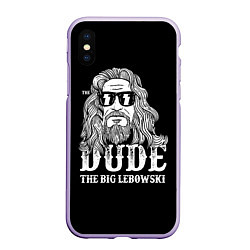 Чехол iPhone XS Max матовый Dude the Big Lebowski, цвет: 3D-светло-сиреневый