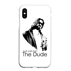 Чехол iPhone XS Max матовый Just call me the Dude, цвет: 3D-белый