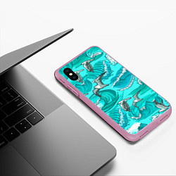 Чехол iPhone XS Max матовый Чайки в море, цвет: 3D-розовый — фото 2