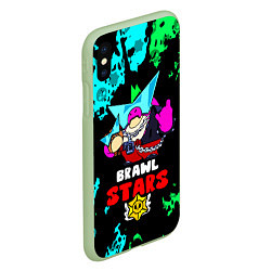 Чехол iPhone XS Max матовый Плохиш Базз, Buzz Brawl Stars, цвет: 3D-салатовый — фото 2