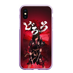 Чехол iPhone XS Max матовый Dororo red, цвет: 3D-сиреневый