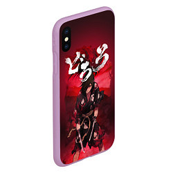 Чехол iPhone XS Max матовый Dororo red, цвет: 3D-сиреневый — фото 2