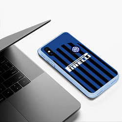 Чехол iPhone XS Max матовый INTER MILAN, цвет: 3D-голубой — фото 2