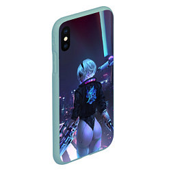 Чехол iPhone XS Max матовый Nier X Cyberpunk, цвет: 3D-мятный — фото 2