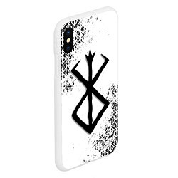 Чехол iPhone XS Max матовый БЕРСЕРК logo чб, цвет: 3D-белый — фото 2