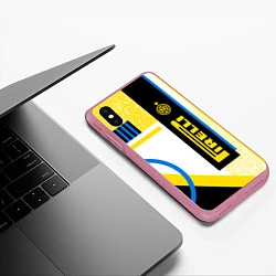 Чехол iPhone XS Max матовый ФК «Интер Милан» 202021, цвет: 3D-малиновый — фото 2