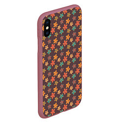 Чехол iPhone XS Max матовый Цветы Разные, цвет: 3D-малиновый — фото 2